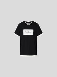 T-Shirt mit Kontrasteinsatz von MM6 Maison Margiela Grau / Schwarz - 29
