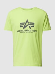 T-shirt met labelprint van Alpha Industries Geel - 7