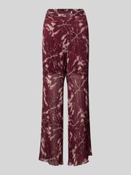 Flared Stoffhose mit Plisseefalten von ZABAIONE Rot - 44