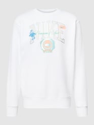 Sweatshirt met labelprint, model 'CREW VARSITY' van Nike Wit - 31
