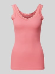 Tanktop mit Spitzenbesatz von Christian Berg Woman Pink - 3