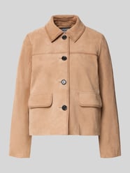 Lederjacke aus Ziegenvelours mit Pattentaschen von MORE & MORE Beige - 16