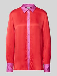 Regular Fit Bluse mit durchgehender Knopfleiste von Emily Van den Bergh Rot - 20