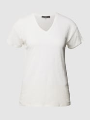 T-Shirt aus Leinen mit V-Ausschnitt von Weekend Max Mara Weiß - 17