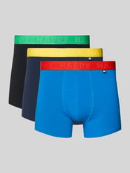 Bokserki o kroju slim fit z detalem z logo w Zestaw 3 szt. od Happy Socks - 4