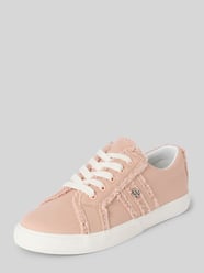 Sneakersy z detalem z logo model ‘JANSON FRAY’ od Lauren Ralph Lauren Fuksjowy - 34