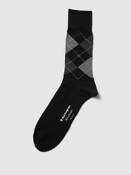 Socken mit Karomuster Modell 'MANCHESTER' von Burlington Schwarz - 6