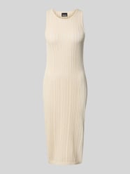 Loose Fit Strickkleid aus reiner Baumwolle Modell 'NUKA' von Pieces Beige - 4
