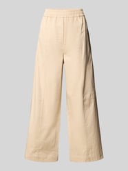 Wide leg broek met elastische band, model 'MILVA' van Weekend Max Mara Beige - 9