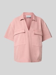 Relaxed fit jeansblouse met klepzakken op de borst van JAKE*S STUDIO WOMAN Fuchsia - 45
