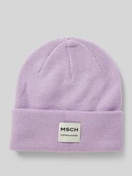 Czapka beanie z naszywką z logo model ‘Mojo’ od MSCH Copenhagen Fioletowy - 7