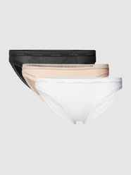 Slip mit Spitzenbesatz Modell 'Bottoms Up' im 3er-Pack von Calvin Klein Underwear Schwarz - 43