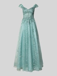 Corsagenkleid mit Stitchings und Pailletten von unique - 4