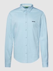 Freizeithemd mit Label-Stitching Modell 'BIADO' von BOSS Green Blau - 25