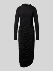 Maxikleid mit Raffungen und Stehkragen von Christian Berg Woman Selection Schwarz - 6