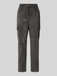 Tapered fit corduroy broek met cargozakken, model 'Rahel' van MAC Grijs / zwart - 29