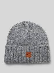 Czapka beanie z mieszanki wiskozy z naszywką z logo od camel active - 32