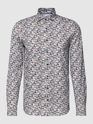 Super Slim Fit Business-Hemd mit floralem Muster von OLYMP No. Six Weiß - 20