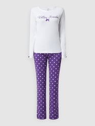 Pyjama met tekstborduursel  van LOUIS & LOUISA Paars - 48