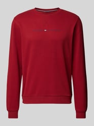 Sweatshirt mit Label-Print von Tommy Hilfiger Rot - 4