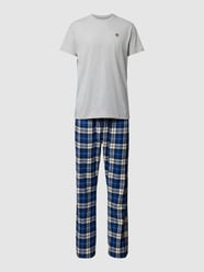 Piżama z wyhaftowanym logo model ‘FLANNEL’ od Gant Niebieski - 5