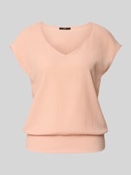 T-shirt z dekoltem w serek i krótkim rękawem od Zero Fuksjowy - 16