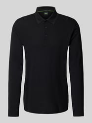 Regular Fit Poloshirt mit Label-Stitching Modell 'Plisy' von BOSS Green Schwarz - 46