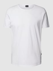 T-shirt z prążkowanym, okrągłym dekoltem model ‘Cliff’ od JOOP! Jeans Biały - 28