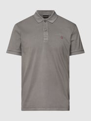 Koszulka polo z haftem model ‘elbas’ od Napapijri Szary - 45