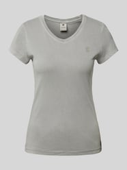 Slim Fit T-Shirt mit Label-Detail Modell 'Overdyed' von G-Star Raw Grau - 27