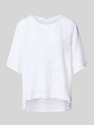 Regular fit linnen blouse met stitchings model 'La44ura' van ZABAIONE - 2