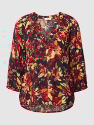 Blouse met all-over motief, model 'Tuni' van s.Oliver RED LABEL Blauw / turquoise - 35