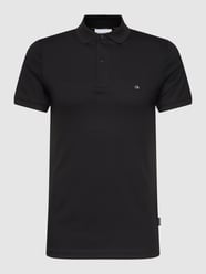 Slim Fit Poloshirt mit Label-Stitching Modell 'LIQUID TOUCH' von CK Calvin Klein Grau / Schwarz - 19