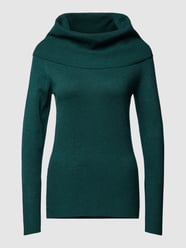 Gebreide pullover met sjaalkraag, model 'Dollie' van Soyaconcept Groen - 30