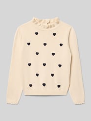 Regular Fit Longsleeve in Strick-Optik von Blue Seven Beige - 14