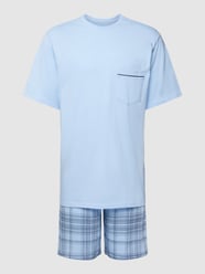 Pyjama aus Baumwolle Modell 'Comfort Fit Schlafanzug' von Schiesser Blau - 47