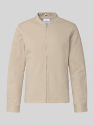 Slim fit Jack met Opstaande kraag en Ritssluiting van Lindbergh Beige - 32