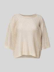 Strickpullover mit Lochmuster von Hemisphere Beige - 27