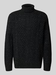 Rollkragenpullover mit Zopfmuster-Struktur von Selected - 1