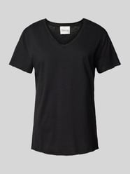 T-Shirt mit V-Ausschnitt Modell 'THE VTEE' von My Essential Wardrobe Schwarz - 4