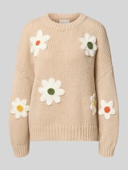 Strickpullover mit gerippten Abschlüssen von Apricot Beige - 46