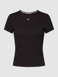 T-Shirt mit Label-Stitching von Tommy Jeans Schwarz - 13