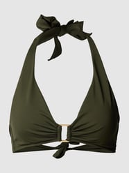Bikini-Oberteil mit Label-Detail Modell ' RING FRONT HALTER' von Lauren Ralph Lauren Grün - 12