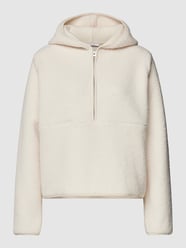 Hoodie mit kurzem Reißverschluss Modell 'Glowy' von OPUS Beige - 18