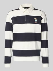 Regular Fit Langarm-Poloshirt mit Motiv-Stitching von CHILL PILL - 13