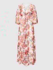 Avondjurk met bloemenmotief, model 'FLORAL' van KLEO Rood - 45