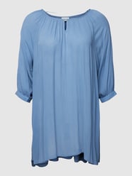 PLUS SIZE blouseshirt met druppelvormige hals van KAFFE Curve Blauw / turquoise - 14