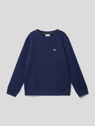 Sweatshirt mit Label-Applikation von Lacoste Blau - 40