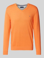 Strickpullover mit Label-Stitching von Christian Berg Men Orange - 3