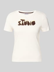 T-shirt z haftem i okrągłym dekoltem od Jake*s Studio Woman - 20
